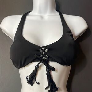 Victoria’s Secret Womens Black Padded Halter Bikini Swimwear Sz M